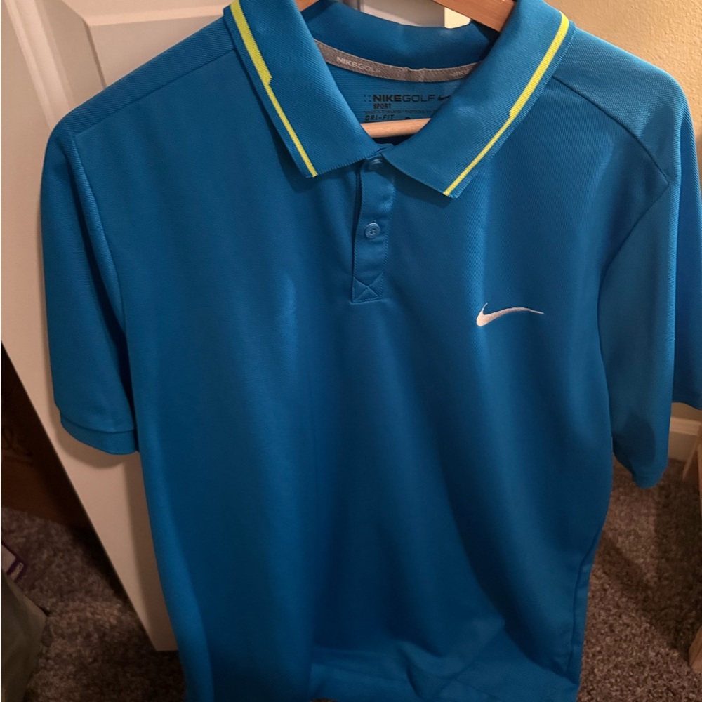 Nike Golf Teal Polo Shirt with Yellow Accents